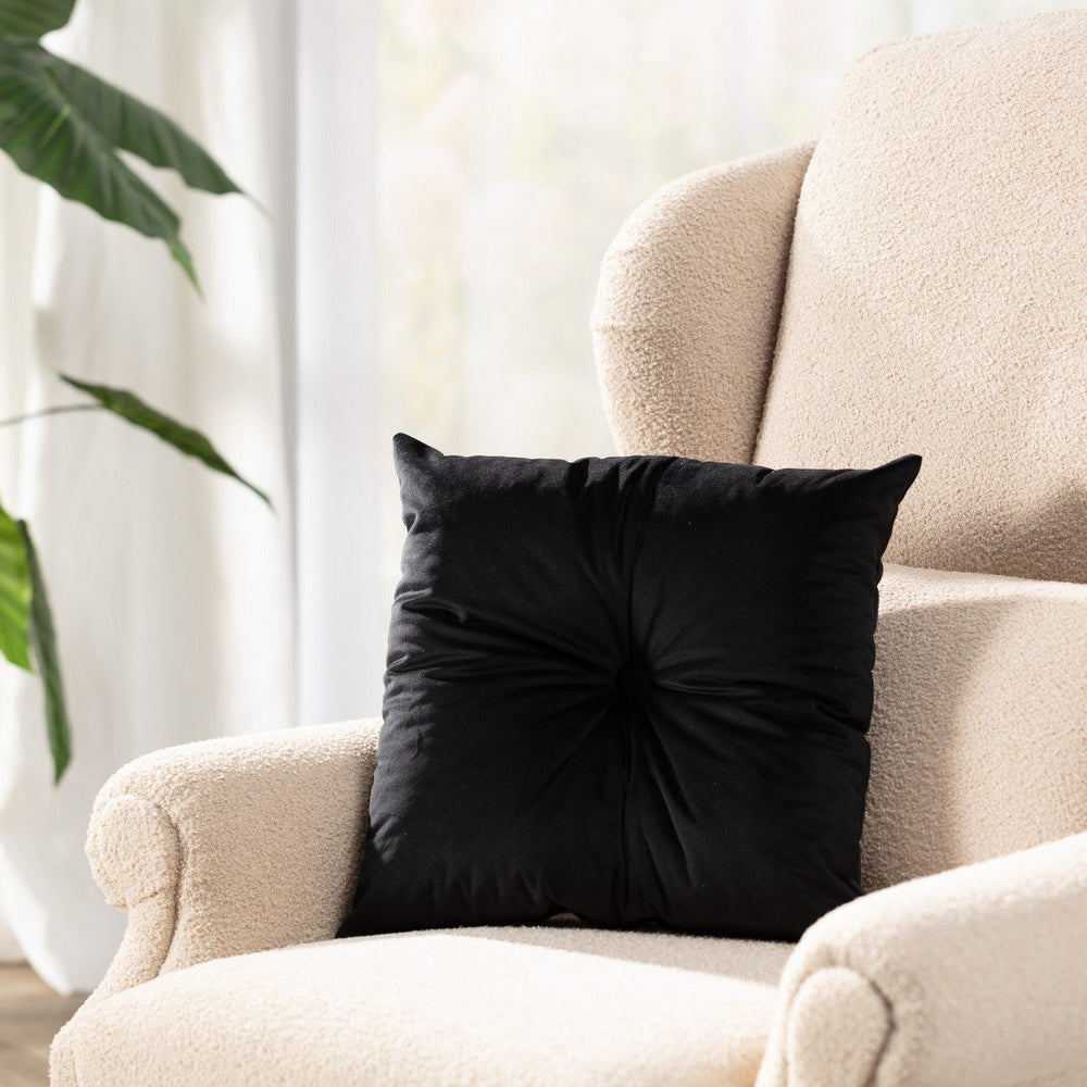 Square Velvet Cushion Covers With Button - Aura living