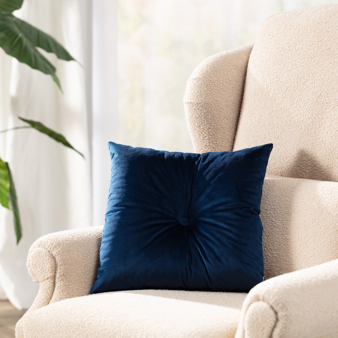 Square Velvet Cushion Covers With Button - Aura living