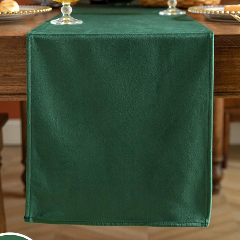 7 Pcs Velvet Table Runner Set- Teal Green - Aura Living