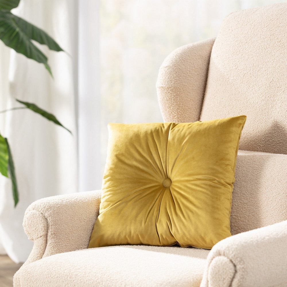 Square Velvet Cushion Covers With Button - Aura Living