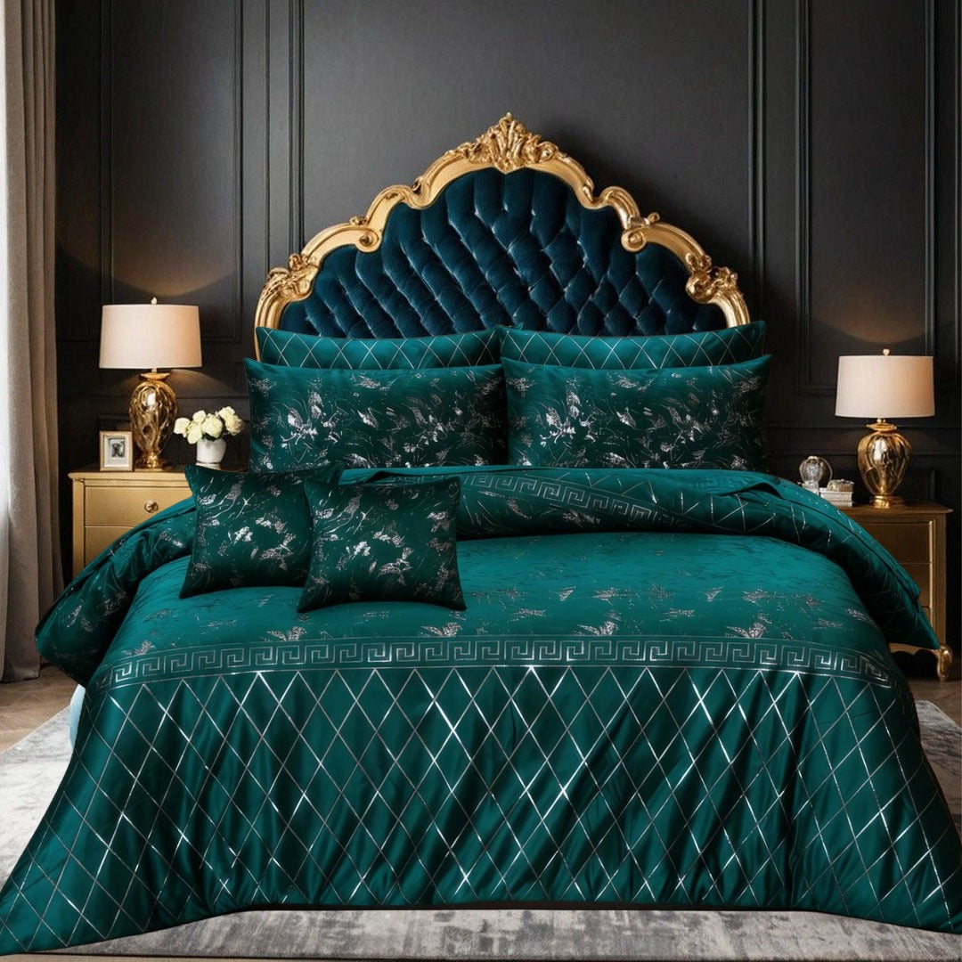 8 Pcs Greek Border Velvet Duvet Cover Sets