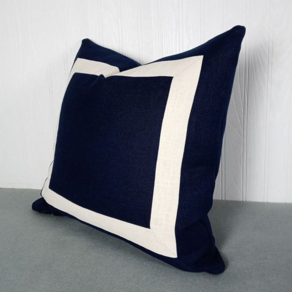 1 pc Sianna Navy Blue Jute Cushion Cover - Aura living