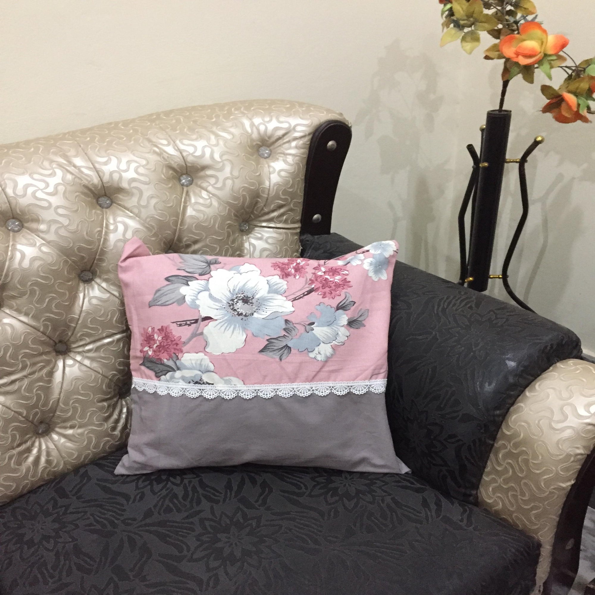 New Rese Garden - Cushion Cover Set With Lace