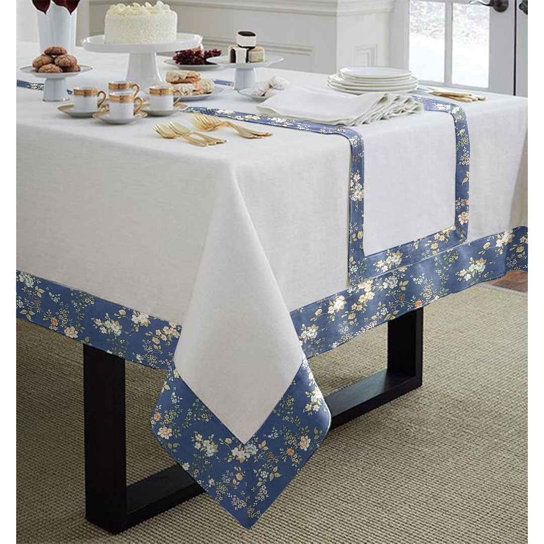 Cotton Tablecloth With Printed Bordered -