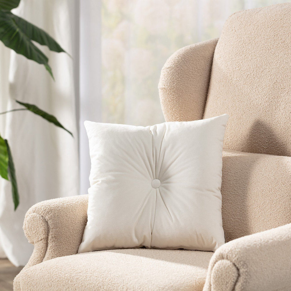 Square Velvet Cushion Covers With Button - Aura Living