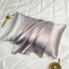 Mulberry Silk Pillowcase Pair Silver - Aura Living