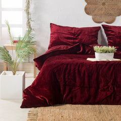 Luxury Velvet Duvet Cover Set - Meroon - Aura living