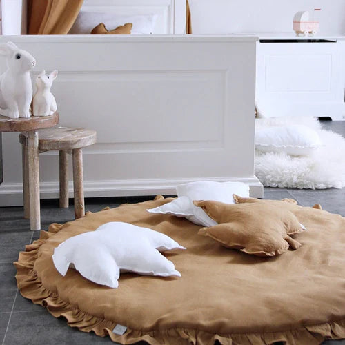 Round Style Baby Rug With Frilled - Aura Living