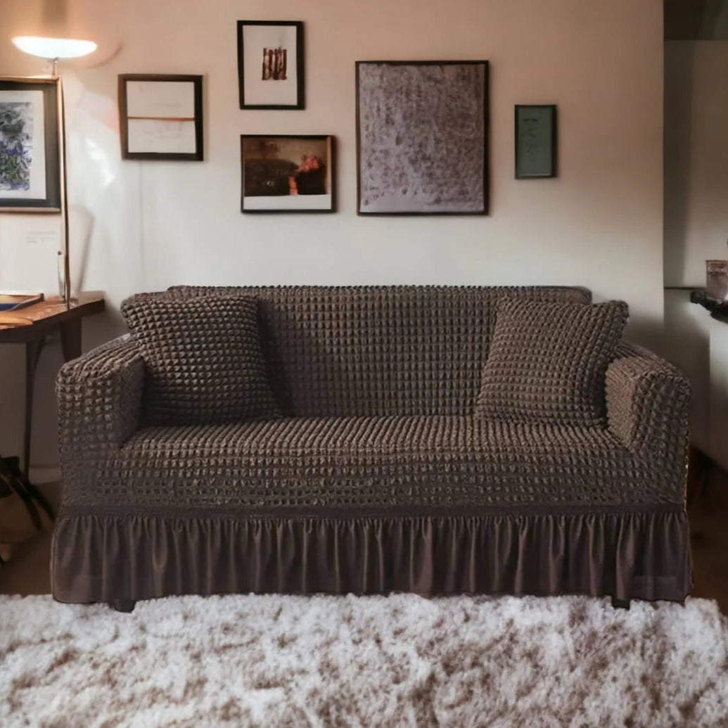 Persian Sofa Covers- Lycra Bubble - Dark Brown