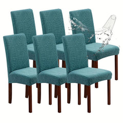 Soft Velvet Wave Design Fitted Dinning Chair Covers Zinc
