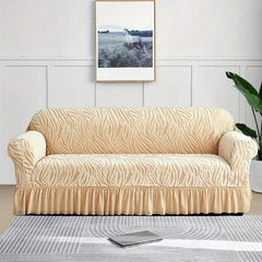 Zebra Velvet Sofa Cover Beige