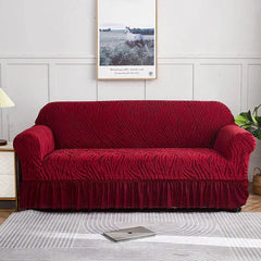 Zebra Velvet Sofa Cover Red