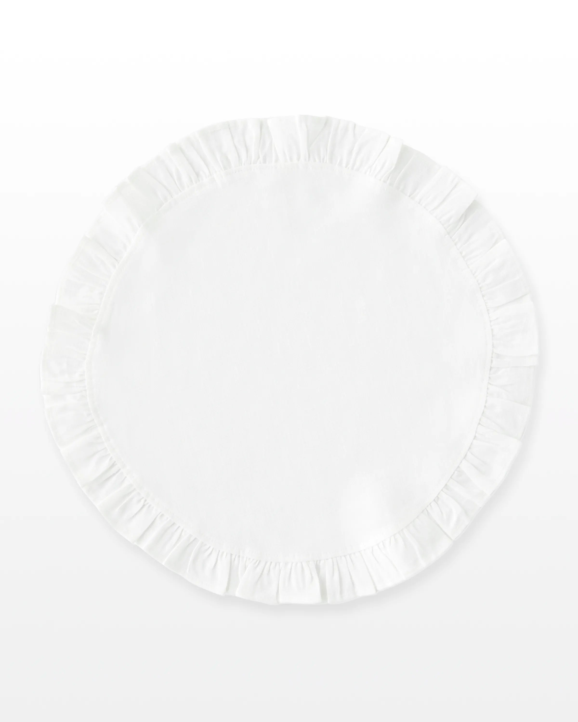 Round Ruffle Plain Cotton Placemats, Set - Aura Living