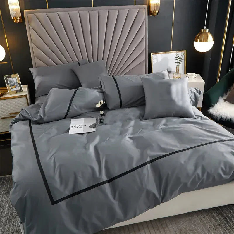 Plain Dyed Cotton 4 Season Duvet Set