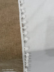 Jute Table Runner brown with pom pom