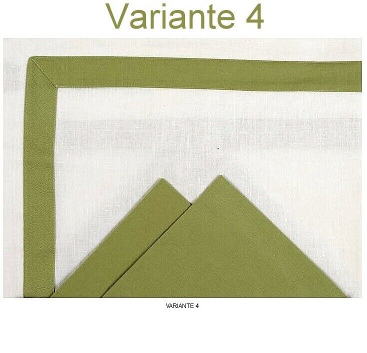 7 Pcs Cotton Table Runner Set- With Color Strip Bordered - Aura Living