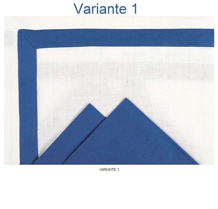 7 Pcs Cotton Table Runner Set- With Color Strip Bordered - Aura Living