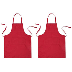 100% Cotton Apron For Kitchen - Red - Aura Living