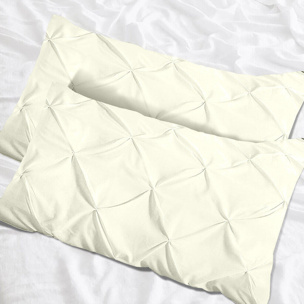 Luxury Cotton Pintuck Pillowcases Pack of 2 - Aura living