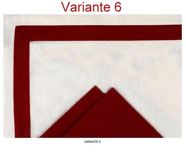 7 Pcs Cotton Table Runner Set- With Color Strip Bordered - Aura living