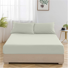 Natural Egyptian Cotton Fitted Sheet Set - Aura Living