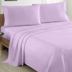 Plain Cotton Bed sheet Set - Lilac - Aura living