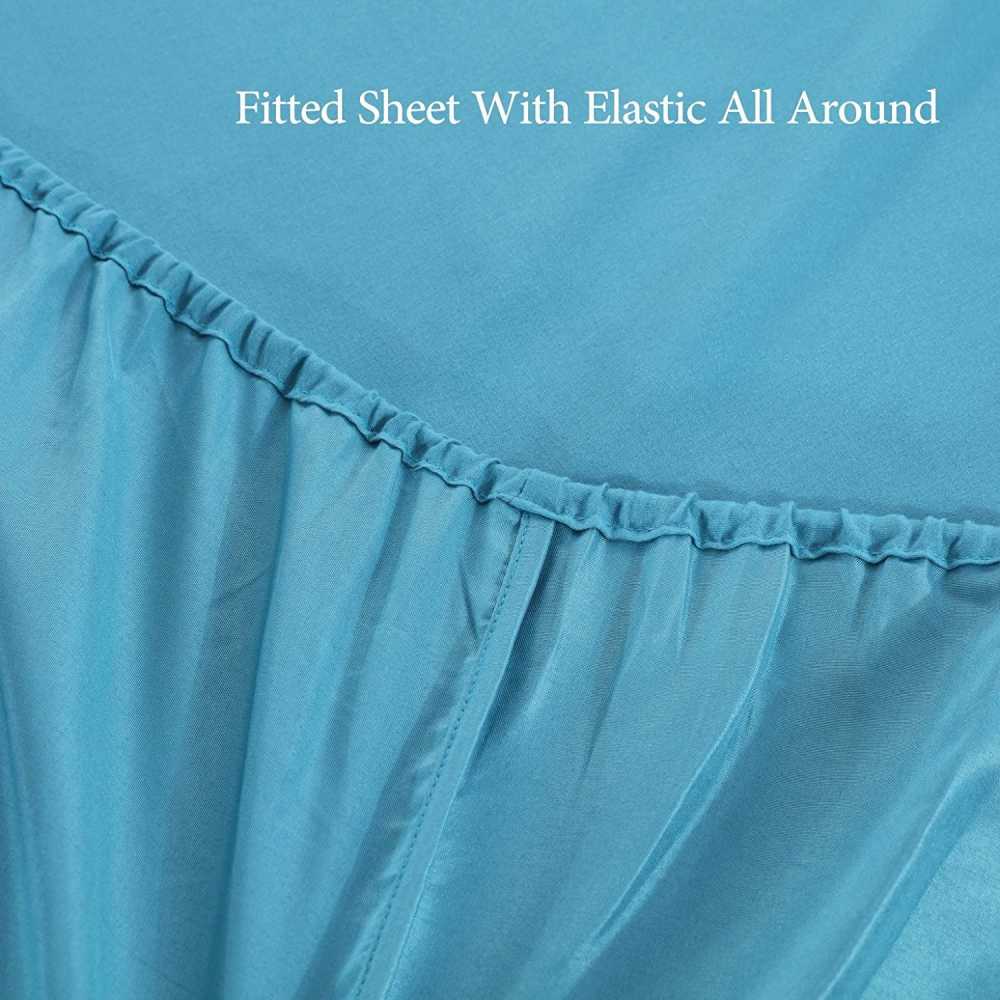 Rich Cotton Fitted Sheet with Pillow covers - Teal