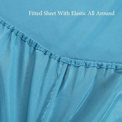 Rich Cotton Fitted Sheet with Pillow covers - Teal