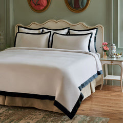 Luxury Hotel Style Cotton Satin Duvet Cover Set Off White and Black - Aura living