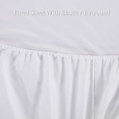 Rich Cotton Fitted Sheet with Pillow covers - White
