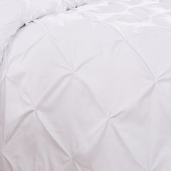 Luxury Cotton Satin Pintuck Duvet Cover Set - White - Aura Living